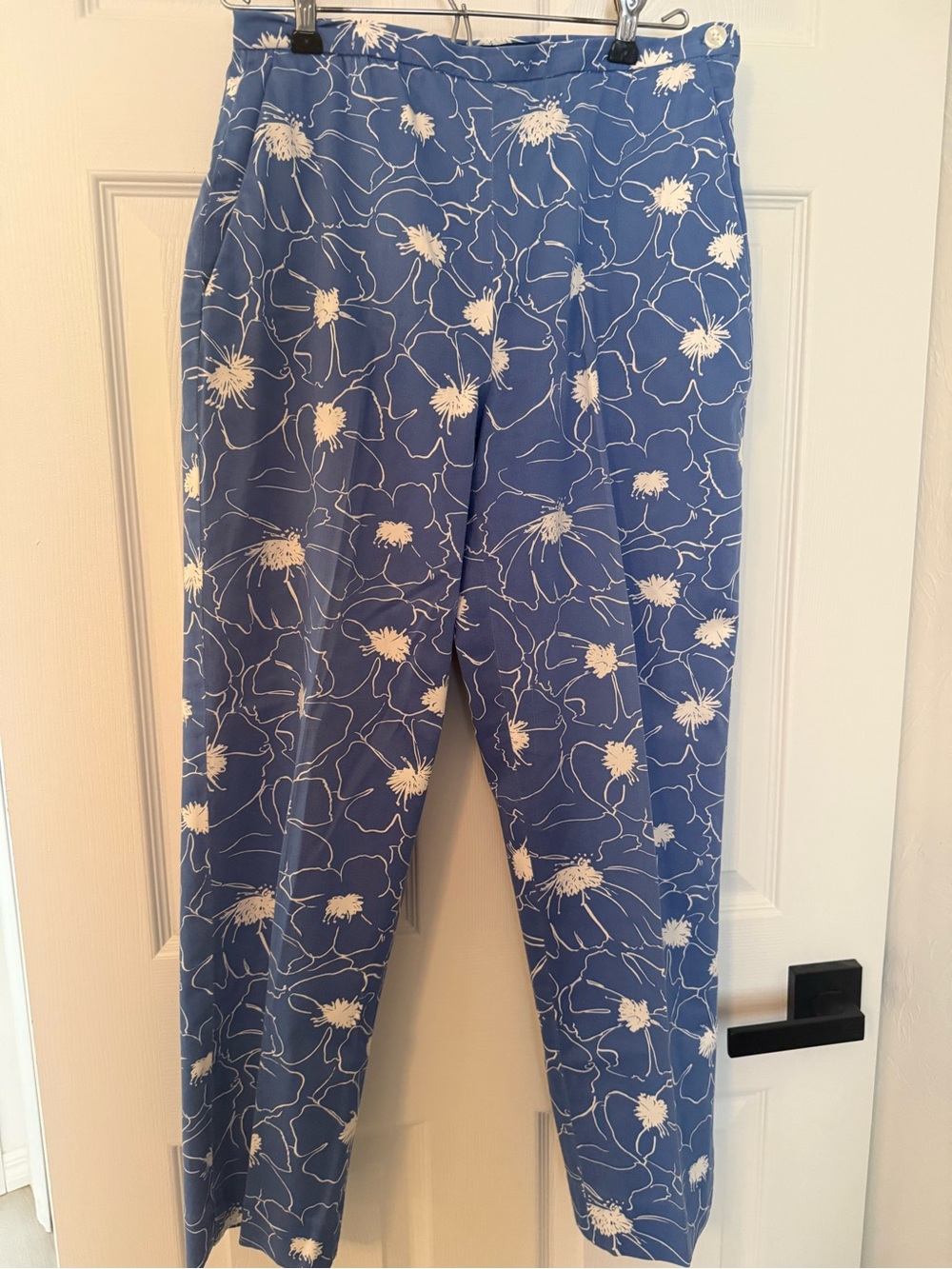 Ralph Lauren Sport Blue Floral Cotton Side-Zip Pants - 8